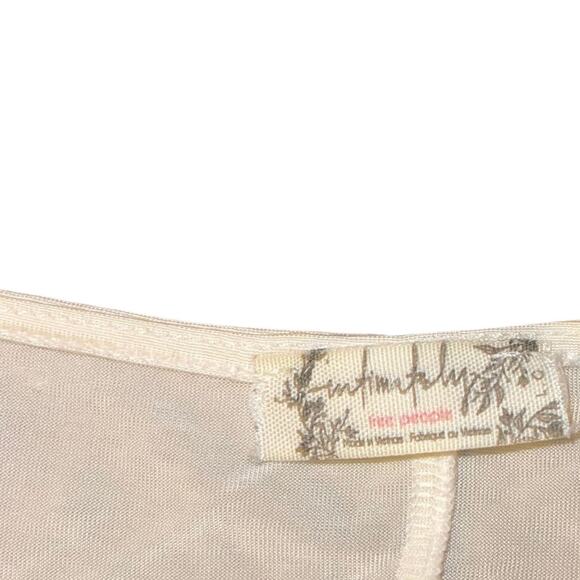 Intimately Free People Square Neck Long Sleeve Ruched Top Blouse Size Medium - Picture 3 of 4